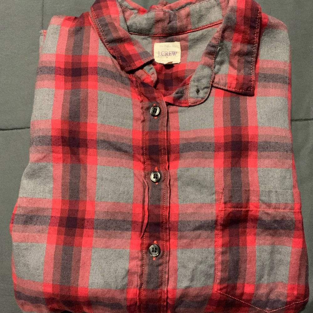 J. Crew plaid long sleeve button shirt - medium